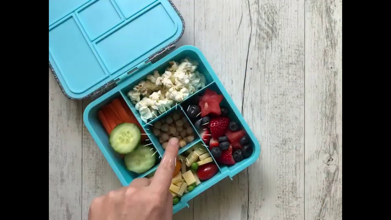 Lunchtrommel idee met pastasalade - Little Lunchbox glitter - Lunchtrommel met vakken