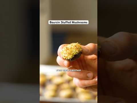 The Best Holiday Appetizer: Boursin Stuffed Mushrooms 🍄‍🟫