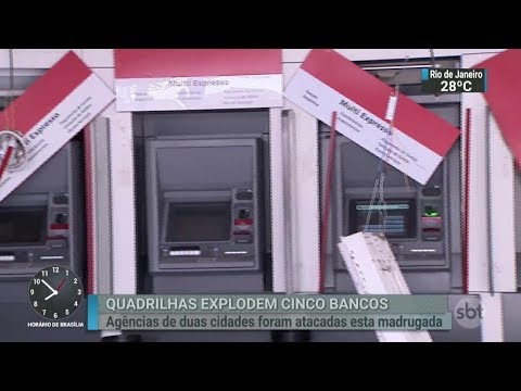 SBT Brasil - Quadrilhas explodem cinco agências bancárias em São Paulo