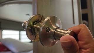 Bathroom door lock upgrade in RV, quick and easy must have!