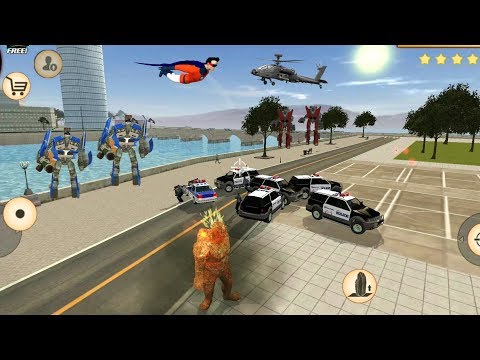 Stone Giant (Stone Giant Fight Police Man on Bridge) Stone Giant Destroyer Police Vehicle - FHD