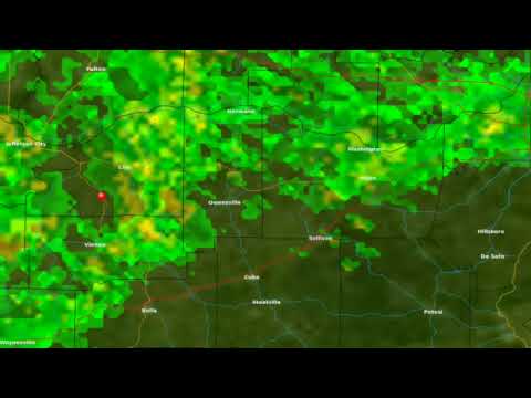 Road trip synched weather radar & GPS position