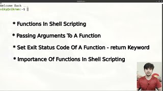 Functions in Shell Scripting | passing arguments to functions | return for function in shell script