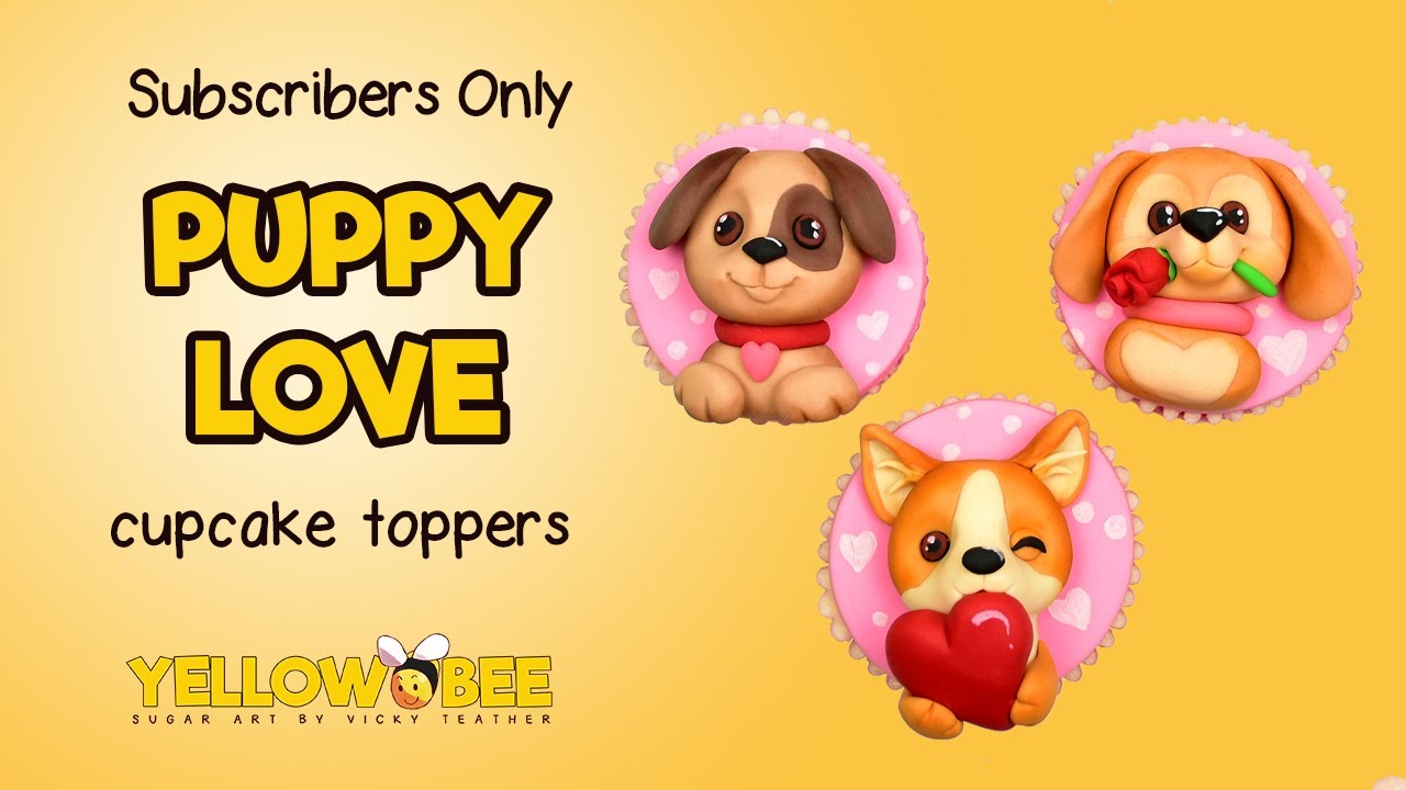Puppy Love Cupcake Tutorial | Cake Topper | Fondant Model | Sugarcraft | Dog | How to | Decorating