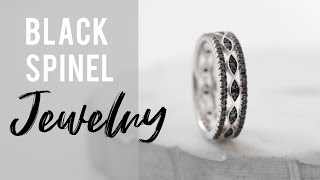 Black spinel rhodium over sterling silver ring 1.20ctw Related Video Thumbnail