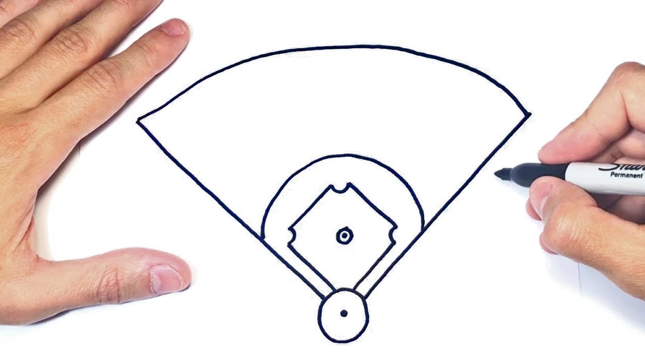Cómo dibujar una Cancha de Baseball Paso a Paso