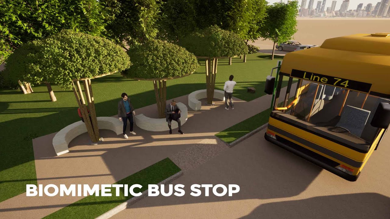 BIOMIMETIC BUS STOP - TREE AS SHADE | AI DESIGNS