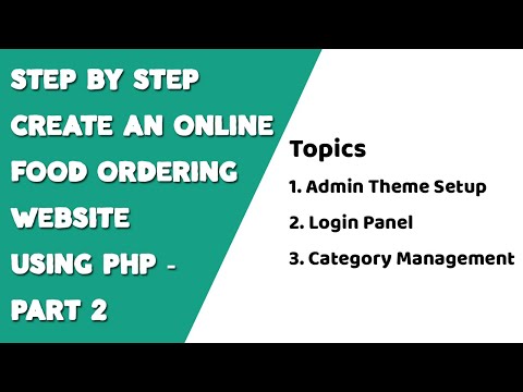 Step by step create an Online Food Ordering website using PHP Part 2