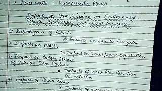 Impacts of Dam Building On Environment , Forests , Biodiversity And Tribal Population