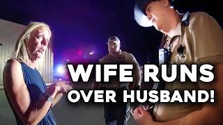 Crazy Karen Plays The Victim After Running Over Her Husband