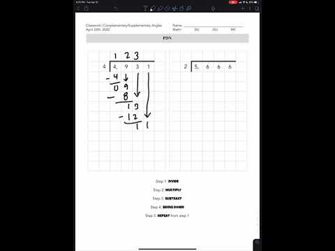 5th Math; Wednesday 04/22 (PDN)
