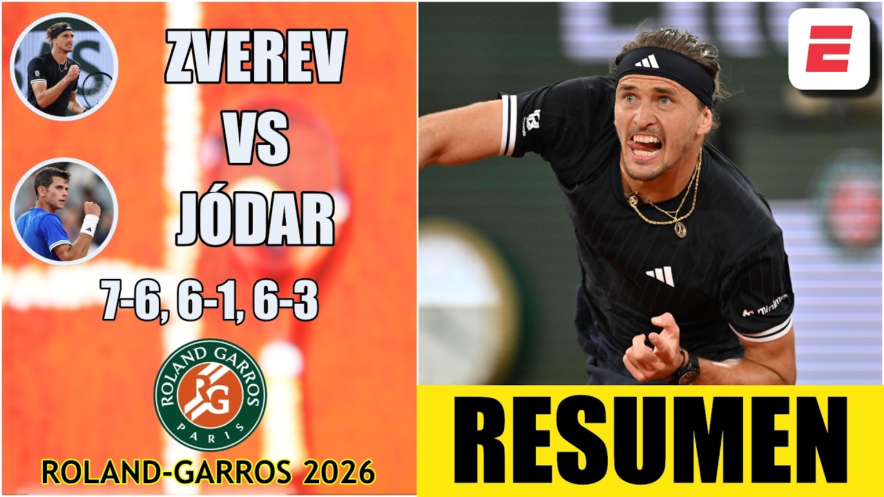 ALEXANDER ZVEREV vs. RAFAEL JÓDAR | Cuartos de final | HIGHLIGHTS | RESUMEN | Roland Garros 2026