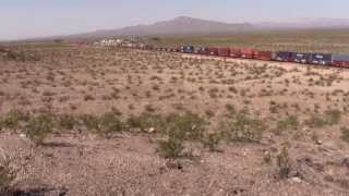 preview picture of video 'BNSF Needles Sub at Fenner Hill - Apr 27 - Trains 1 and 2'