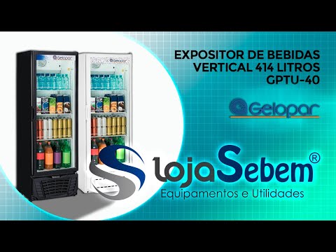 Expositor de Bebidas Vertical Gelopar 414 L Porta de Vidro Branco GPTU-40