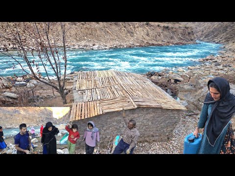 Real nomadic life by the river | Mola family's efforts to build a traditional stone house in winter
