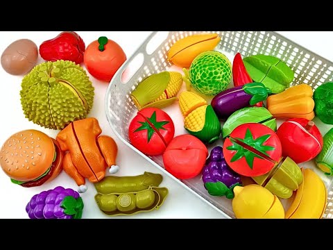 Befriedigendes Video | Schneiden von Kunststoff-Mais-Tomaten-Durian-Zitronen, Obst und Gemüse ASMR
