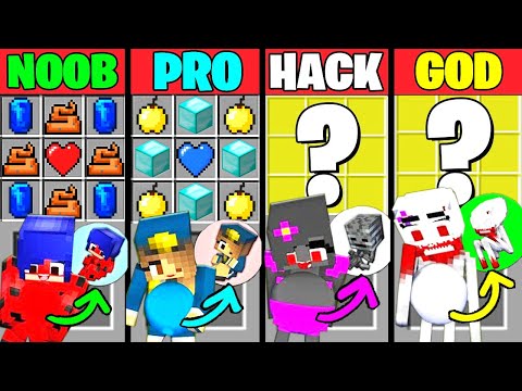 Minecraft Battle: MONSTER SCHOOL FAMILY CRAFTING CHALLENGE - NOOB vs PRO vs HACKER vs GOD Animation