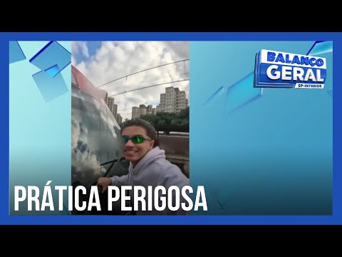 Influenciador gera polêmica ao pegar carona na traseira de trem em Osasco (SP)