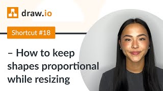 Shortcut #18 - How to keep shapes proportional and centered while resizing in draw.io