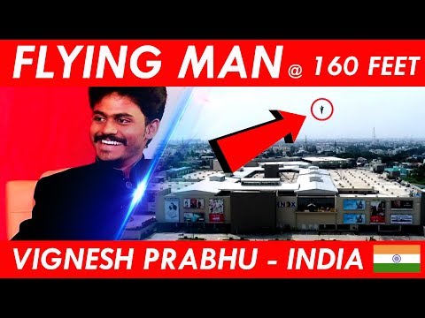 FLYING MAN OF INDIA at 160 FEET | Magician Vignesh prabhu | Exclusive flying magic  | Jai hind