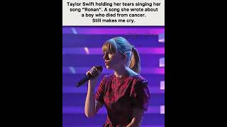 taylor trying not to cry while singing Ronan