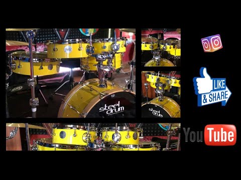 Drumset Steeldrum Flatkit - Sentiamola come suona con tre microfoni