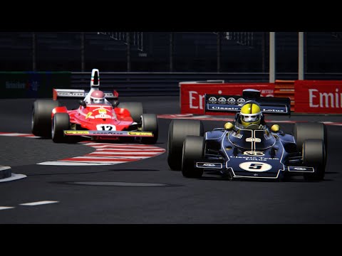 F1 LEGENDS Ferrari 312T(Niki Lauda) VS  Lotus 72D (Emerson Fittipaldi) at Monaco Assettocorsa