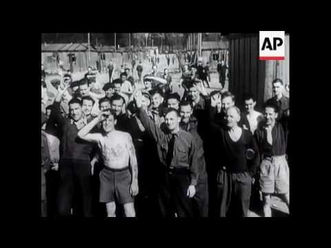 FREE! Prisoners of war released by the "Desert Rats" Stalag XIB and 357 - 1945