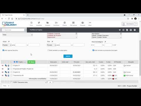 PROJECT BUILDER Monitorar Portfólios