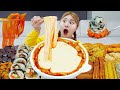 응급실떡볶이 큐브 먹방! Spicy Tteokbokki Mozzarella MUKBANG🧀치즈추가 중국당면 김밥 REAL SOUND | H