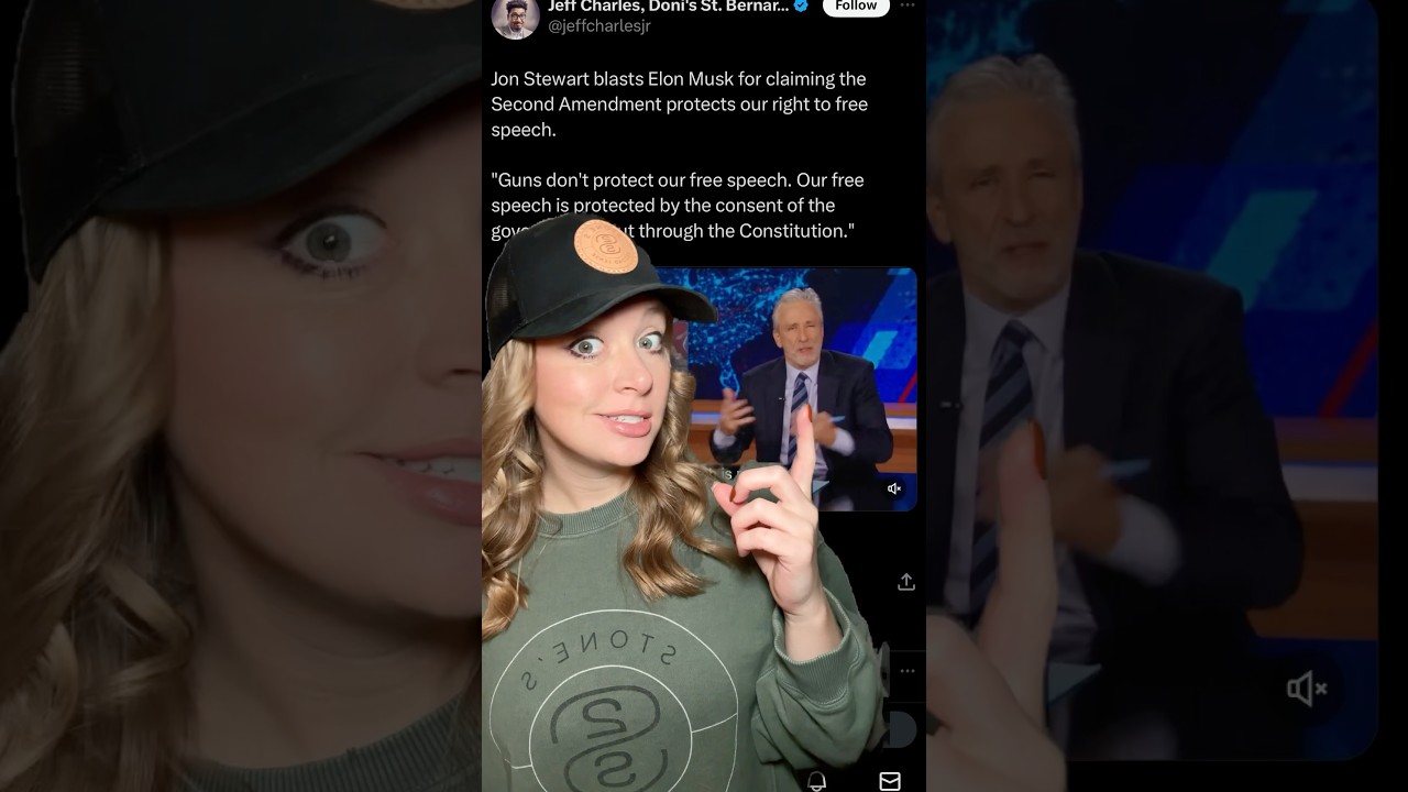 Stewart Pokes Fun at Elon’s 2A Claim…Ends Up Proving His Point  #2ndamendment #shortsvideo #shorts