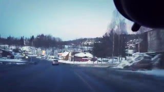 preview picture of video 'Norweskie drogi wiosna/zima 2013, Norway winter roads Baerum'