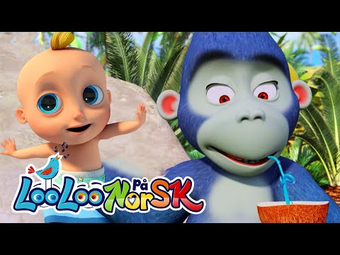 Fem Små Apekatter + I Hjertet Av Jungelen | LooLoo Barnesanger på Norsk