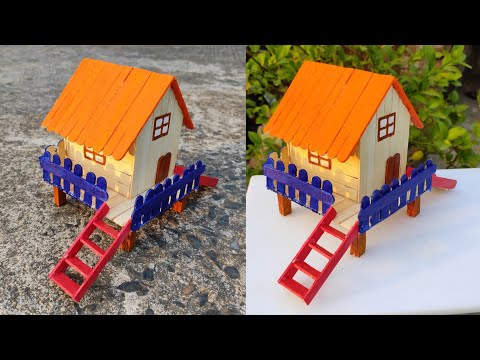 Ice Cream Stick House/How To Make Popsicle Stick House/Ice Cream Stick Craft/Popsicle Stick DIY