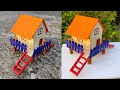 Ice Cream Stick House How To Make Popsicle Stick House Ice Cream Stick Craft Popsicle Stick DIY