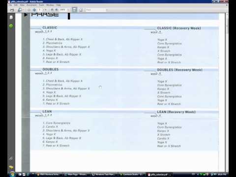 P90x Exercise Sheets
