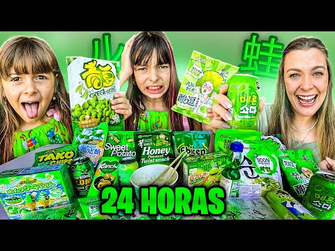 24 HORAS COMENDO COMIDAS COLORIDAS DO JAPÃO! VERDE