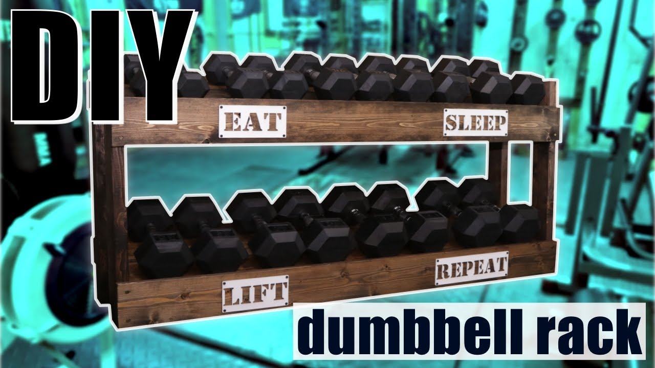 DIY weight storage, how to build a dumbbell rack, DIY gym equipment at home