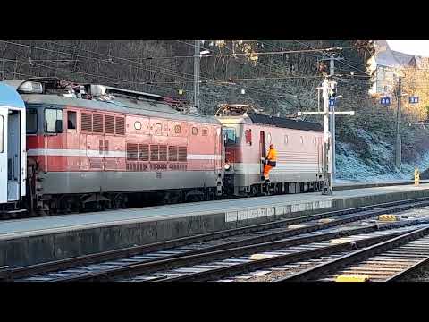 Lok Slovenske Zeleznice, Lok Öbb, D158 von Laibach nach Graz, Lokwechsel in Spielfeld Straß