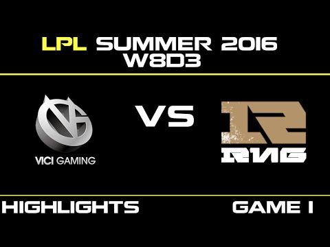 VG vs RNG Game 1 Highlights Tencent LPL Summer 2016 W8D3 Vici Gaming vs Royal Never Give Up   VG vs