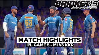 MI vs KKR IPL 2021 Highlights | IPL Match 5 Highlights- Cricket 19 PS4 Gameplay