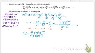 9.5 Writing Taylor and Maclaurin Series- Ex. 1 (BC)