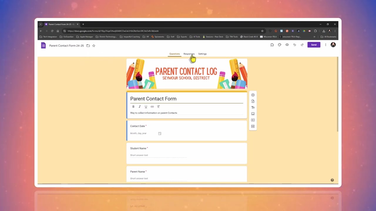 Parent Contact Form Template Gallery