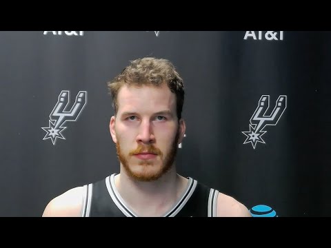 Jakob Poeltl speaks after putting up career numbers to help Spur finish huge comeback over Bulls