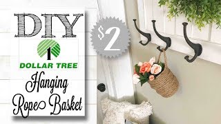 DIY Dollar Tree Rope Hanging Basket | $2.00 Project!