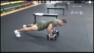 Dumbbell Push Up with Row exercise video thumbnail
