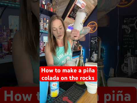 How to make a piña colada on the rocks (without blending it) #pinacolada #tropicaldrink #bartender