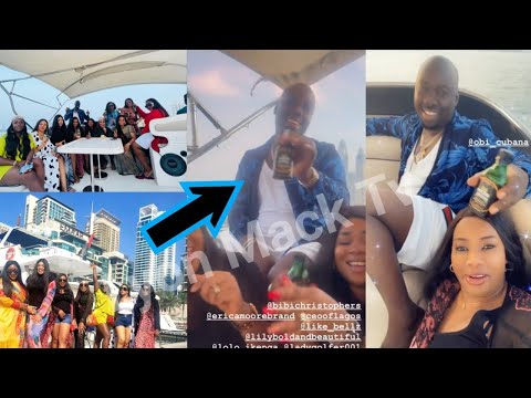 Obi Cubana, Wife & Friend's Storm Dubai Beach🏖️ With Cartons Of "Odogwu Bitters" As Cruise🛥️