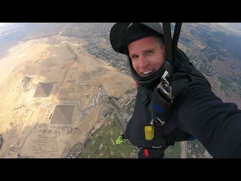 Skydive over the pyramids in Egypt