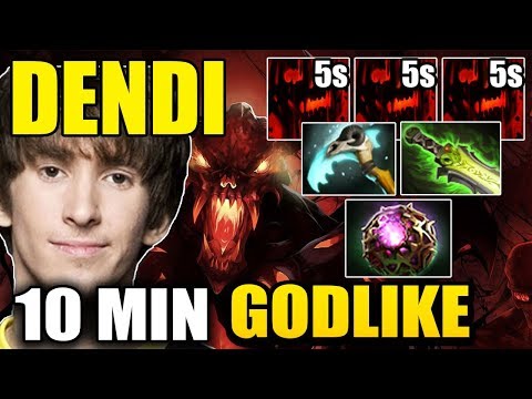 10 MIN GODLIKE!!! Shadowfiend  Crazy skills by Dendi  Dota 2